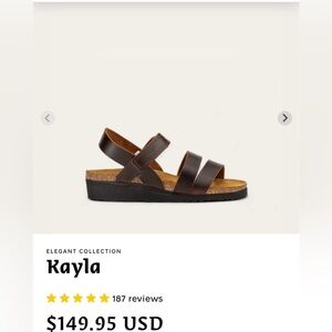 Naot Kayla Brown Leather Cork Wedge Adjustable Strap Sandals Size 38 / US L 7